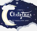 Lettering sign merry christmas and happy new year